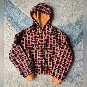 Black History Month Geometric Patterned Crop Hoodie